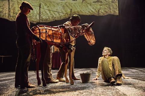 Tom Sturgess (Albert Narracott) and Diany Samba-Bandza, Jordan Paris, Eloise Beaumont-Wood (Baby Joey) in War Horse